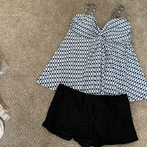 Two piece from Doris swimsuit blue and white dots